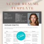 Perfect Actor Resume/CV Template v4 with Corner Headshot