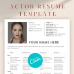Edit Actor Resume Template v2 Corner Headshot