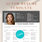 Your Actor Resume/CV Template v5 with Corner Headshot